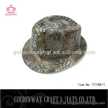 Günstige Fedora Hüte für Männer Pailletten Snakeskin Mode cool für Party